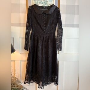 Vintage Style Black Lace Dress Size Small